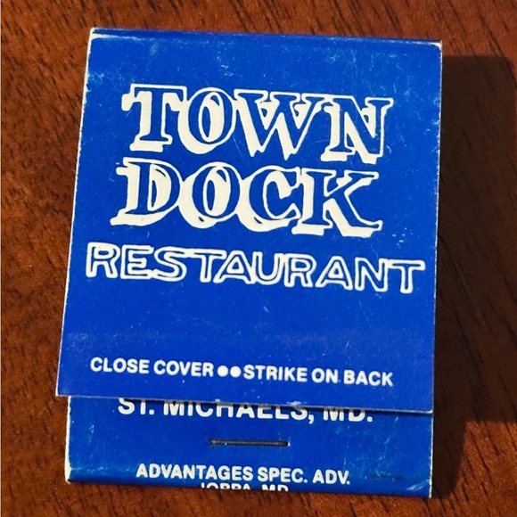 Vintage Matchbook Town Dock Restaurant St Michaels Maryland MD Matches Mulberry - Picture 3 of 12
